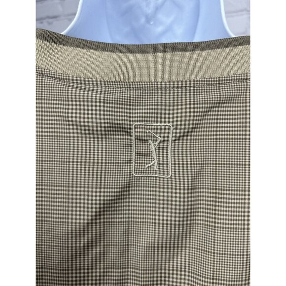 PGA Tour Tan Beige Plaid Long Sleeve Collarless Golf Windbreaker Size XXL - Picture 5 of 7